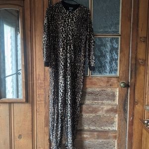 Nick & Nora adult leopard footy pj's small